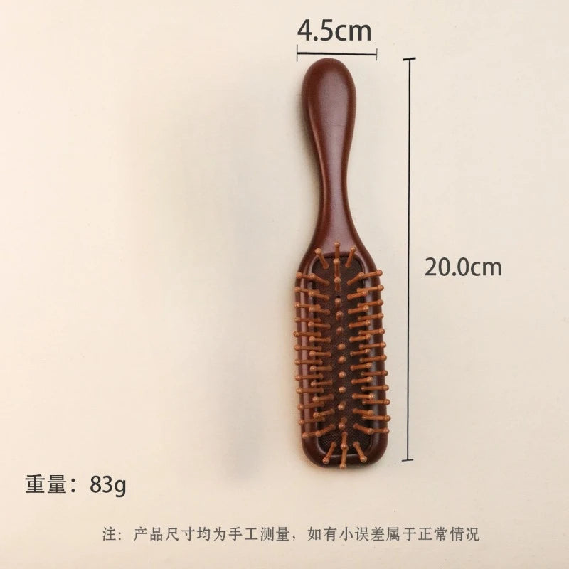 1Pc Natural Wooden Comb Meridian Massage Anti-Static No-Snags Wide Tooth Comb for Women Girl Straight Curly Hair